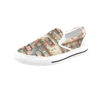Chaussures À Enfiler Bibliothèques Pour Enfants Sans Lacets Pour Hommes Et Femmes, Tendance Mode En Toile, Baskets Décontractées Faites À La Main