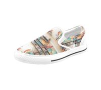 Chaussures À Enfiler Bibliothèques Pour Enfants Sans Lacets Pour Hommes Et Femmes, Tendance Mode En Toile, Baskets Décontractées Faites À La Main