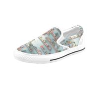 Chaussures À Enfiler Bibliothèques Pour Enfants Sans Lacets Pour Hommes Et Femmes, Tendance Mode En Toile, Baskets Décontractées Faites À La Main