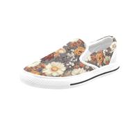 Chaussures À Enfiler Fleurs Sauvages Boho 3d Sans Lacets Pour Hommes Et Femmes, Tendance Mode En Toile, Baskets Décontractées Faites À La Main