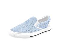 Chaussures À Enfiler Lacets De Mariée Bleu Bébé Sans Lacets Pour Hommes Et Femmes, Tendance Mode En Toile, Baskets Décontractées Faites À La Main