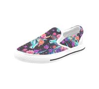Chaussures À Enfiler Licorne Florale 3d Sans Lacets Pour Hommes Et Femmes, Tendance Mode En Toile, Baskets Décontractées Faites À La Main