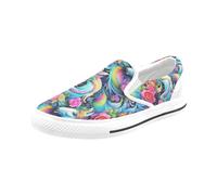 Chaussures À Enfiler Licorne Florale 3d Sans Lacets Pour Hommes Et Femmes, Tendance Mode En Toile, Baskets Décontractées Faites À La Main