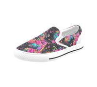 Chaussures À Enfiler Licorne Florale 3d Sans Lacets Pour Hommes Et Femmes, Tendance Mode En Toile, Baskets Décontractées Faites À La Main