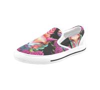 Chaussures À Enfiler Licorne Florale 3d Sans Lacets Pour Hommes Et Femmes, Tendance Mode En Toile, Baskets Décontractées Faites À La Main