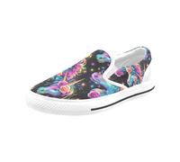 Chaussures À Enfiler Licorne Florale 3d Sans Lacets Pour Hommes Et Femmes, Tendance Mode En Toile, Baskets Décontractées Faites À La Main