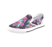 Chaussures À Enfiler Licorne Florale 3d Sans Lacets Pour Hommes Et Femmes, Tendance Mode En Toile, Baskets Décontractées Faites À La Main