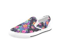 Chaussures À Enfiler Licorne Florale 3d Sans Lacets Pour Hommes Et Femmes, Tendance Mode En Toile, Baskets Décontractées Faites À La Main