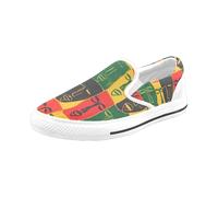 Chaussures À Enfiler Mois De L'histoire Des Noirs Afro-Américains Sans Lacets Pour Hommes Et Femmes, Tendance Mode En Toile, Baskets Décontractées Faites À La Main