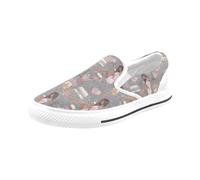 Chaussures À Enfiler Nuits Enneigées À Paris Sans Lacets Pour Hommes Et Femmes, Tendance Mode En Toile, Baskets Décontractées Faites À La Main