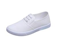 Chaussures à Enfiler pour Femme Chaussures décontractées en Toile pour Femmes Mocassins Respirants à Enfiler Confort Pieds Larges Marche légère Style Bateau d'été (White, 42)