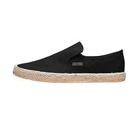 Chaussures à enfiler pour homme - Espadrilles plates de couleur unie avec semelle en toile, chaussures basses à tige basse, chaussures décontractées à large coupe large, chaussures de vacances, de