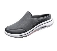 Chaussures à enfiler pour homme - Pieds larges - Chaussures d'été en toile - Chaussures de loisirs à enfiler - Chaussures de course respirantes - Chaussures de jardin plates creuses - Chaussures de