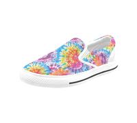 Chaussures À Enfiler Teinture Colorée Sans Lacets Pour Hommes Et Femmes, Tendance Mode En Toile, Baskets Décontractées Faites À La Main
