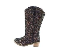 Chaussures à imprimé léopard pour filles - Bottes courtes non respirantes - Bottes hautes pour filles, gris foncé, 28 EU