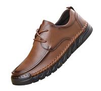 Chaussures à lacets en cuir pour homme, cousues à la main avec semelle confortable antidérapante durable, style vintage pour affaires, mariage, usage quotidien, café, 39 2/3 EU