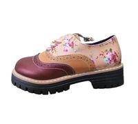 Chaussures à lacets pour femme - Chaussures classiques - Escarpins vintage - Chaussures en cuir Derby - Chaussures d'affaires avec talon - Chaussures décontractées - Mocassins à plateau - Confortables