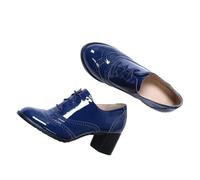 Chaussures à lacets pour femme Oktoberfest Casual Vintage Chaussures d'affaires Chaussures basses à lacets Derby Talon épais Classique Oxford Chaussures à lacets en cuir souple Chaussures de bureau