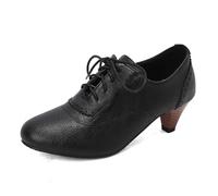 Chaussures à lacets rétro pour femme - Pour le printemps et l'été - Style décontracté en Europe et aux États-Unis, Noir , 39.5 EU