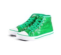 Chaussures à paillettes Party Factory, avec des paillettes, en différentes tailles, pour femmes et hommes, baskets de designer, sneakers pour le carnaval, vert, 38 EU
