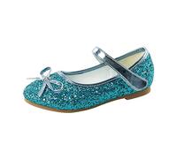 Chaussures à paillettes pour enfants et filles - Chaussures de princesse à paillettes - Chaussures de ballet avec boucle réglable - Chaussures de mariage élégantes, Bleu 30, 25 EU