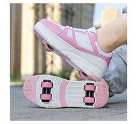 Chaussures à roulettes Chaussures De Sport De Plein Air Chaussures De Patins à roulettes Chaussures De Planche à roulettes pour Enfants Garçons Filles Chaussures Polyvalentes 2-en-, Pink, 39 EU