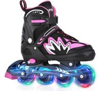 Chaussures à roulettes pour enfants �C Leuchtrollen, sicheres Dreifach-Verschlusssystem, sanfte & leise Inliner f��r M?dchen, Jungen & Kleinkinder
