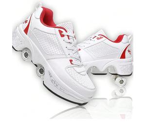 Chaussures à roulettes pour filles, chaussures de roller, chaussures de skateboard, patins à roues alignées, chaussures réglables pour femmes à roulettes pour filles et garçons Design transformable : 