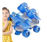 Chaussures à roulettes réglables avec 4 roues | Résistant à l'usure et pas besoin de retirer les chaussures, avec 4 roues pour adolescents, débutants