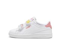 PUMA Chaussures à Scratch Smash 3.0 Badges Enfant 33, White Passionfruit Pink