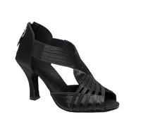 Chaussures à Strass for Femmes, Sandales for Filles et Dames, Chaussures de Danse Latine Modernes, Salsa Tango Semelle Souple, Talons 8cm pour Femme(BlackA,38 (24cm))