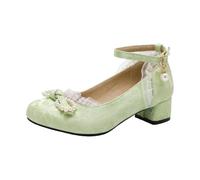 Chaussures à Talon Intermédiaire pour Femme avec Nœud Chic et Élégantes avec Boucle Réglable Heels Femme à la Cheville Décontracté pour Le Printemps et l'été Fête de la Bière