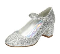 Spot On Chaussures à talons pour filles H3057 - Paillettes argentées - Taille 30 - Taille US 13
