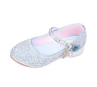 Chaussures à talons hauts en cristal à talons hauts pour fille de fleur, robe de marche à paillettes, ballerines de princesse, danseuse, scène, bleu, 31.5 EU