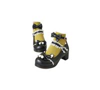 Chaussures à Talons Hauts Lolita avec Nœud pour Femmes, Mary Jane à Talon Haut Nœud avec Boucle Ajustable à La Cheville et Une Boucle en Dentelle, Escarpins de Danse Mode Traditionnel Oktoberfest
