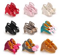 Chaussures à talons hauts pour bébés filles, mode nouveau-né, 0-5 mois, chaussures de princesse avec nœud pour fête, chaussures de berceau, accessoires photo C-963APRICOT