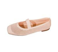 Chaussures à Talons Hauts pour Femme Escarpins Chaussures d'été élégantes en Maille Bout Rond et Petit Talon pour Un Confort Respirant au Quotidien Womens Elegant Pumps (Rose, 43)