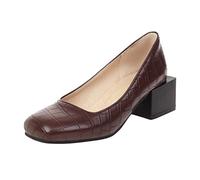 Chaussures à talons hauts pour femme - Motif pierre - Blocage des couleurs - Tête carrée, marron, 38 EU