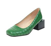 Chaussures à talons hauts pour femme - Motif pierre - Blocage des couleurs - Tête carrée, vert, 38 EU