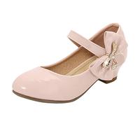 Chaussures à talons hauts pour filles Chaussures en cuir Princesse Robe Chaussures pour écoliers primaires Chaussures simples Sandales Garçons 35, rouge, 28 EU