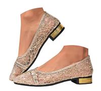 Chaussures à Talons Mesh pour Femmes Décontractées Baskets de Marche Running Antidérapant Plateforme Running Sandales Légères Slip on et Confortables Ballerines Automne Sport Été (Gold, 42)