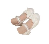 Chaussures à Talons Moyen Lolita avec Nœud pour Femmes, Mary Jane Simples à Talon Haut avec Boucle Ajustable à La Cheville en Dentelle, Escarpins de Danse Vintage Traditionnel Oktoberfest