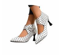 Chaussures à Talons pour Femmes pour l'Oktoberfest Escarpins Plats élégants à Bout Pointu doublés de Satin Pois Style France Parfaits Les Occasions habillées et décontractées