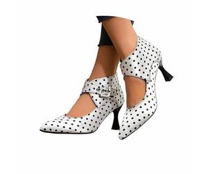 Chaussures à Talons pour Femmes pour l'Oktoberfest Escarpins Plats élégants à Bout Pointu doublés de Satin Pois Style France Parfaits Les Occasions habillées et décontractées
