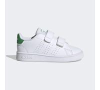 Chaussures Adidas Fille Garçon Advantage I GW6500 Cuir Blanc Originales Strappi