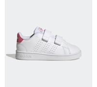 Chaussures Adidas Fille Garçon Advantage I GW6501 Cuir Blanc Originales Strappi