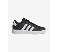 adidas Mixte enfant Grand Court Lifestyle Tennis Lace-Up Shoes, Core Black / Cloud White / Core Black, 35 EU