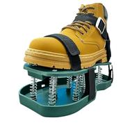 Chaussures aérateur de gazon Aérateur de pelouse avec base à ressort, outil d'aération de pelouse à installation libre avec nettoyage automatique des feuilles et de la saleté, pointe robuste(Green)