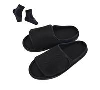 Chaussures Ajustables Hommes Diabétiques, Chaussures Orthopédiques À Enfiler, Bout Ouvert Personnes Âgées Pour Diabétiques Pour Œdèmes. Confortables Extra Larges L'intérieur Pieds(Black,45 EU)