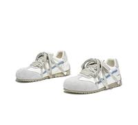 Chaussures Allemandes à Lacets Deux Couleurs pour Femmes Sneakers Confortables Plates Deux Tons en Cuir Chaussures Militaires Rétro pour Gym Course Travail Campus